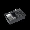 Quadron Zlewozmywak granitowy MARC 110 WORKSTATION – jednokomorowy, wpuszczany, black diamond/elementy stalowe + AKCESORIA HQM7650U8BS